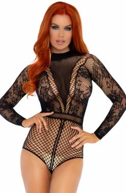 COAXcopenhagen.com LINGERIE Fishnet Bodysuit With Snapcrotch - Independent Woman
