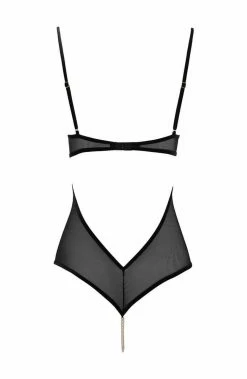 COAXcopenhagen2 LINGERIE Black Bodysuit With Pearl String - Kyoto Body