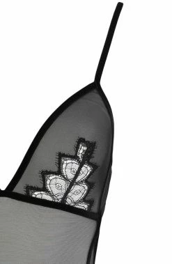 COAXcopenhagen2 LINGERIE Black Bodysuit With Pearl String - Kyoto Body