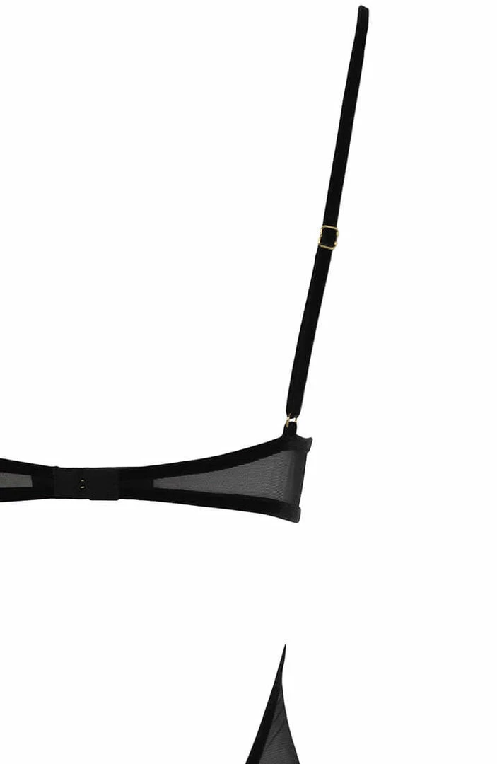 COAXcopenhagen2 LINGERIE Black Bodysuit With Pearl String - Kyoto Body