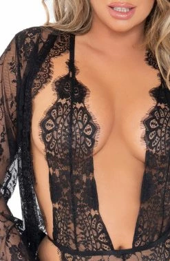 COAXcopenhagen.com Black Bodysuit & Robe - Part-Time Lover LINGERIE