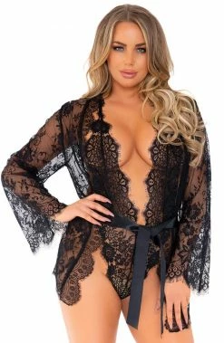 COAXcopenhagen.com Black Bodysuit & Robe - Part-Time Lover LINGERIE