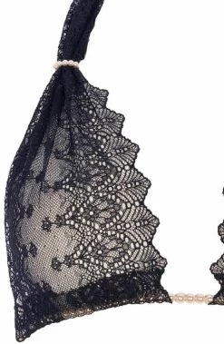 COAXcopenhagen.com Black Bralette With Pearls - Geneva Bra LINGERIE
