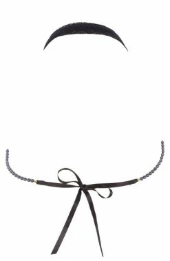 COAXcopenhagen.com Black Bralette With Black Pearls - Geneva Dark Bra LINGERIE