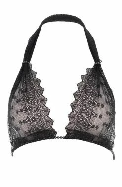 COAXcopenhagen.com Black Bralette With Black Pearls - Geneva Dark Bra LINGERIE