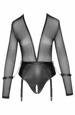 COAXcopenhagen.com Black Crotchless Bodysuit - Into Voyeurism LINGERIE