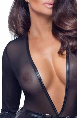 COAXcopenhagen.com Black Crotchless Bodysuit - Into Voyeurism LINGERIE