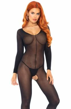 COAXcopenhagen.com Black Sheer Mesh Bodystocking - Imagine That