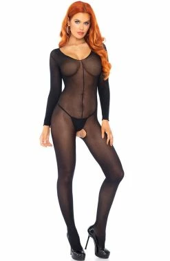 COAXcopenhagen.com Black Sheer Mesh Bodystocking - Imagine That