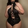 COAXcopenhagen.com Black Crotchless Plus Size Bodysuit - Seduce Me In Black LINGERIE