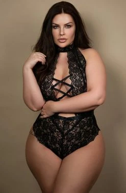 COAXcopenhagen.com Black Crotchless Plus Size Bodysuit - Seduce Me In Black LINGERIE