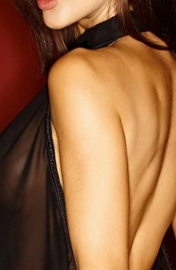 COAXcopenhagen2 Black Chiffon Chemise With Chain - Saturday Morning