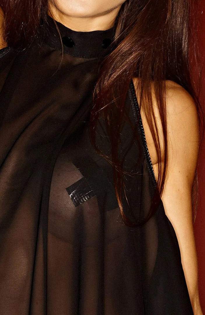 COAXcopenhagen2 Black Chiffon Chemise With Chain - Saturday Morning