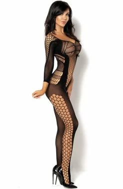 COAXcopenhagen.com Black Cut-out Net Bodystocking - Lucelia LINGERIE