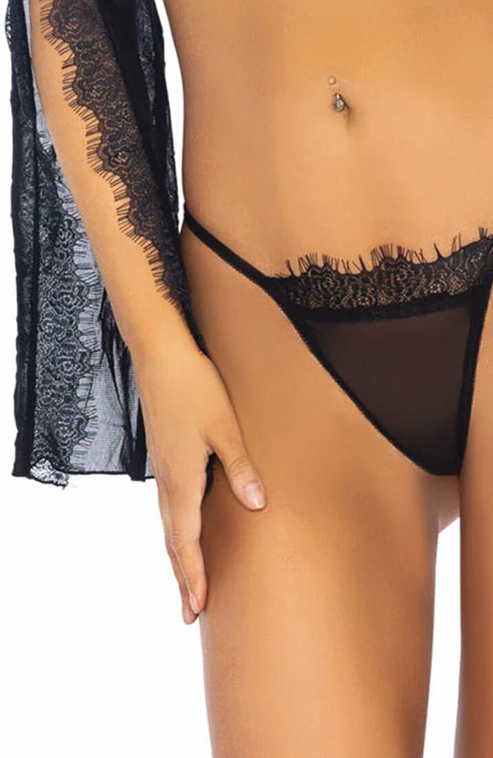 COAXcopenhagen.com LINGERIE Black Mesh Bandeau Top & String - Flawless