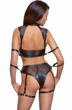 COAXcopenhagen.com Black Lingerie Set With Restraints - Saw You Looking