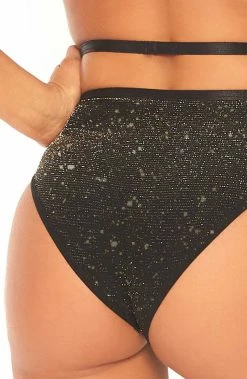 COAXcopenhagen2 Black Lingerie Set With Gold Shimmer - Go Steady