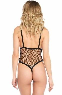 COAXcopenhagen2 LINGERIE Black Industrial Net Bodysuit - Side Boob