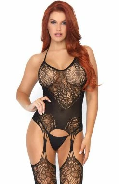 COAXcopenhagen2 LINGERIE Net Bodystocking With Suspender Look - Dolores Desire