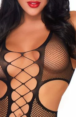 COAXcopenhagen2 Black Crotchless Bodystocking - Her Luck