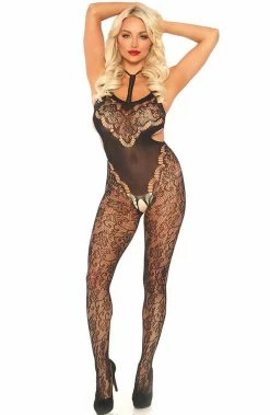 COAXcopenhagen.com Black Lace Bodystocking - Private Dancer LINGERIE