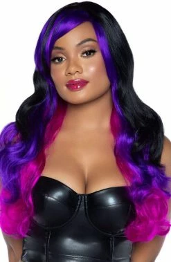 COAXcopenhagen2 Black And Purple Dip Dye Wig