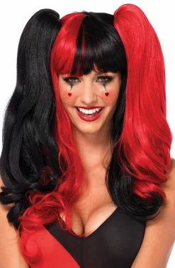 COAXcopenhagen2 Black And Red Harlequin Wig Halloween Costumes