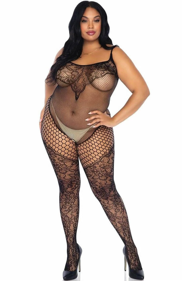 COAXcopenhagen.com Black Plus Size Tank Bodystocking - Risqué Diva LINGERIE