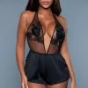 COAXcopenhagen.com Black Satin Romper - Sweet Dreams