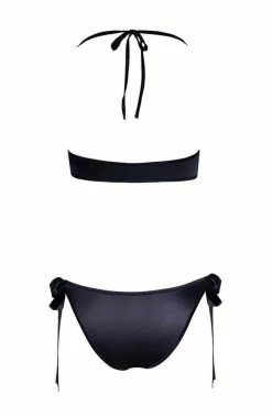 COAXcopenhagen.com Black Satin Bow Lingerie Set - Satin Sensations