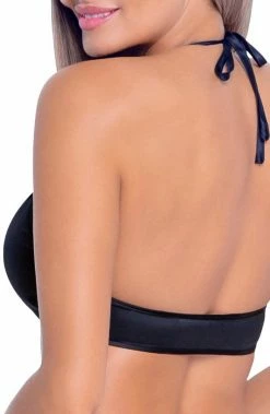 COAXcopenhagen.com Black Satin Bow Lingerie Set - Satin Sensations