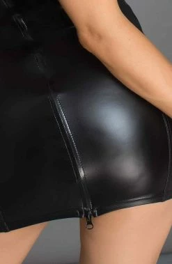 COAXcopenhagen.com Black Wet Look And Lacquered Dress - Defiant The COAX Fetish