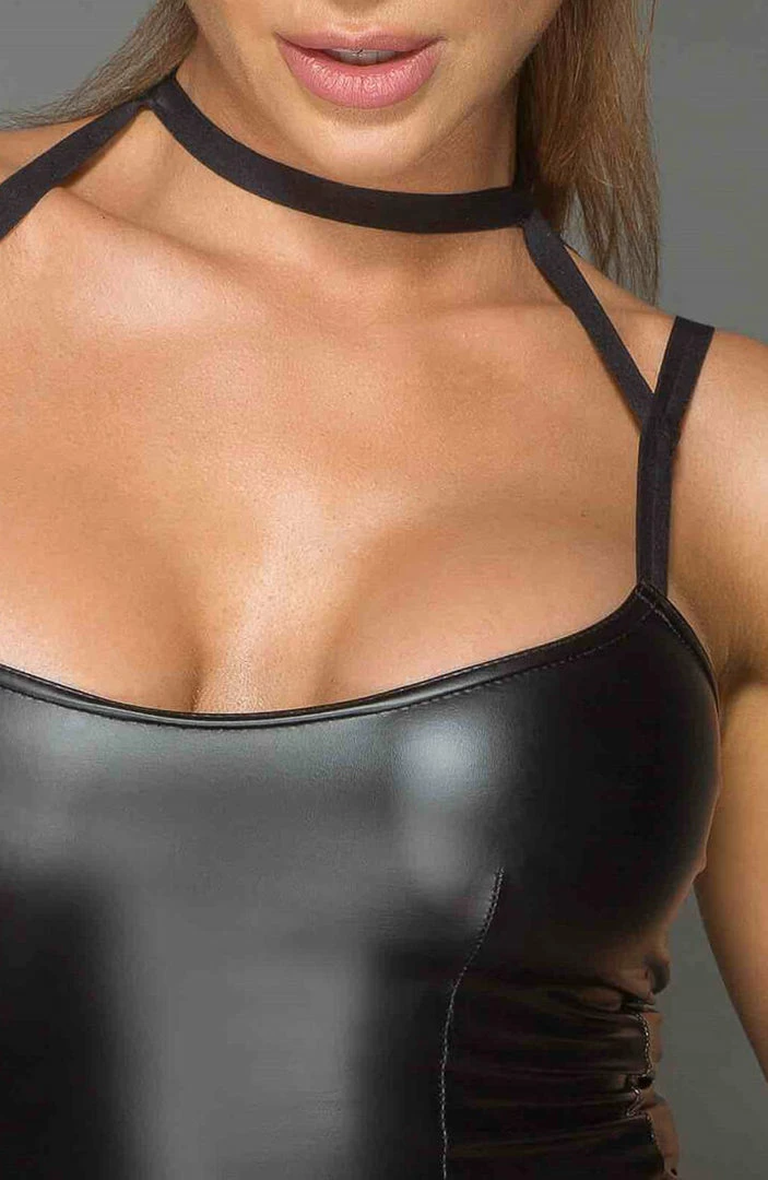 COAXcopenhagen.com Black Wet Look Top - Intractable