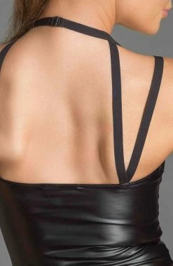 COAXcopenhagen.com Black Wet Look Top - Intractable