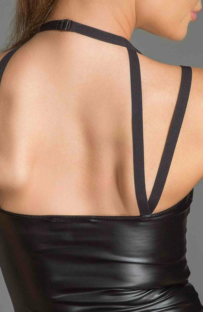 COAXcopenhagen.com Black Wet Look Top - Intractable