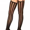 COAXcopenhagen2 Black Stockings With Vertical Stripes HOSIERY