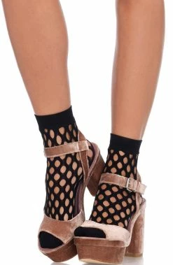 COAXcopenhagen2 Black Ankle Highs With Cut-out Holes HOSIERY