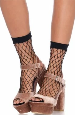 COAXcopenhagen2 Black Wide Fishnet Ankle Highs HOSIERY