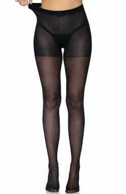 COAXcopenhagen.com Sheer Black Open Butt Pantyhose