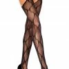 COAXcopenhagen2 HOSIERY Black Crotchless Tights With Bow Pattern
