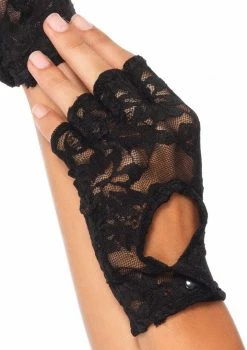 COAXcopenhagen2 Black Cut-out Lace Gloves