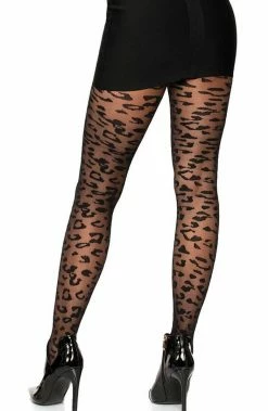 COAXcopenhagen.com Sheer Black Leopard Pantyhose