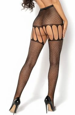 COAXcopenhagen.com Net Pantyhose With Multi Suspender Look Boudoir