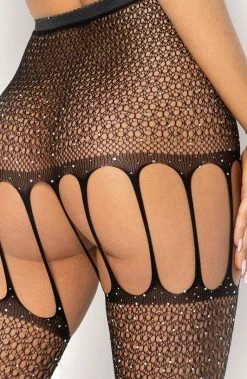 COAXcopenhagen.com Net Pantyhose With Multi Suspender Look Boudoir