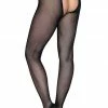 COAXcopenhagen.com Black Strappy Crotchless Pantyhose
