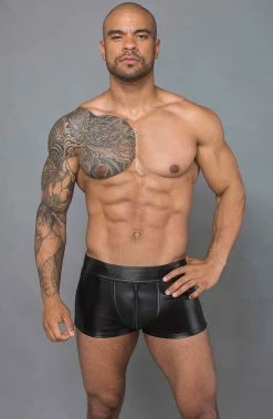 COAXcopenhagen.com The COAX Fetish Black Wet Look Boxer Shorts - JAX