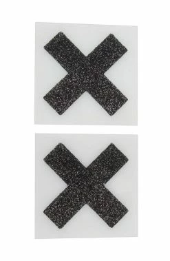 COAXcopenhagen.com Black Glitter Cross Nipple Covers