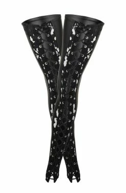 COAXcopenhagen2 Stay Up Stockings - Lace Up My Wet Look The COAX Fetish