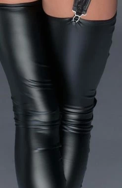 COAXcopenhagen2 Stay Up Stockings - Lace Up My Wet Look The COAX Fetish