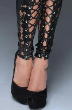 COAXcopenhagen2 Stay Up Stockings - Lace Up My Wet Look The COAX Fetish